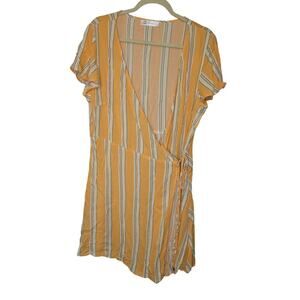 Cupshe Swimsuit Beach Coverup Wrap Dress Peach White Stripes Womens Size XL